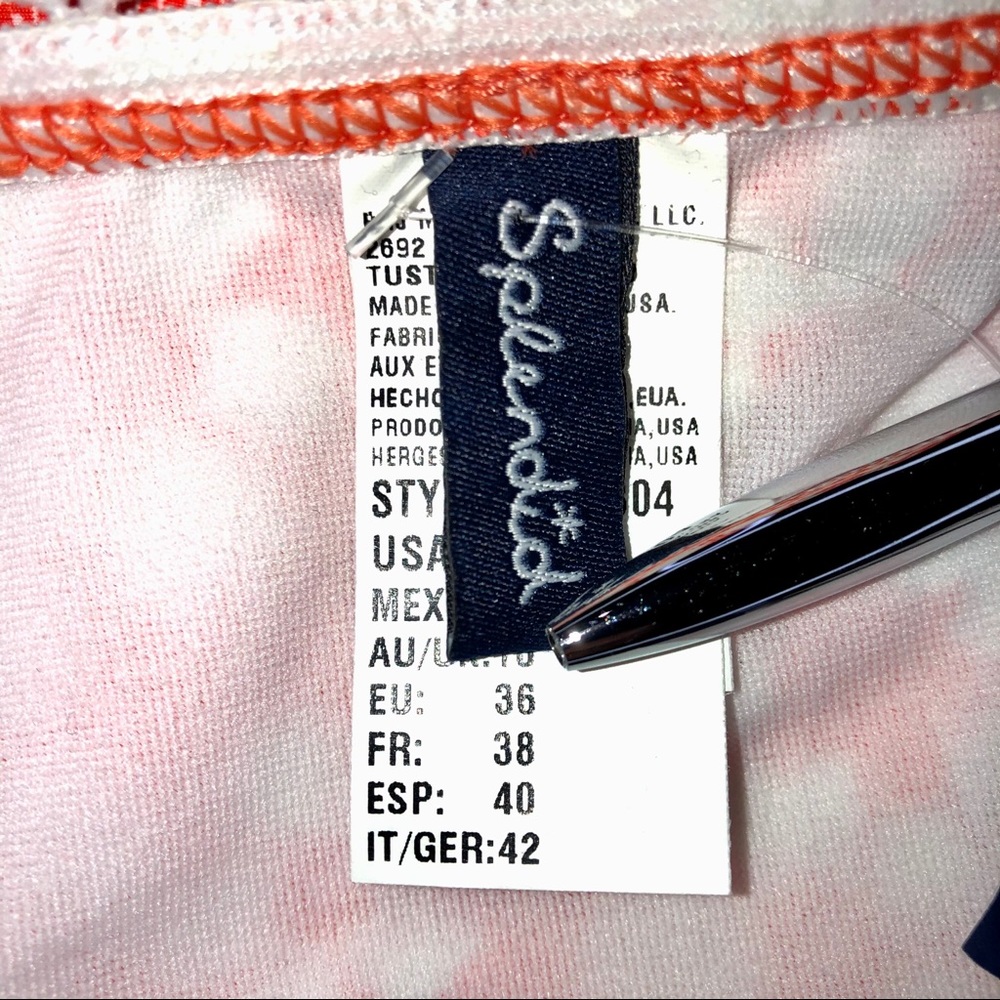 Splendid Orange and White Floral Bikini Bottoms - Picture 4 of 6